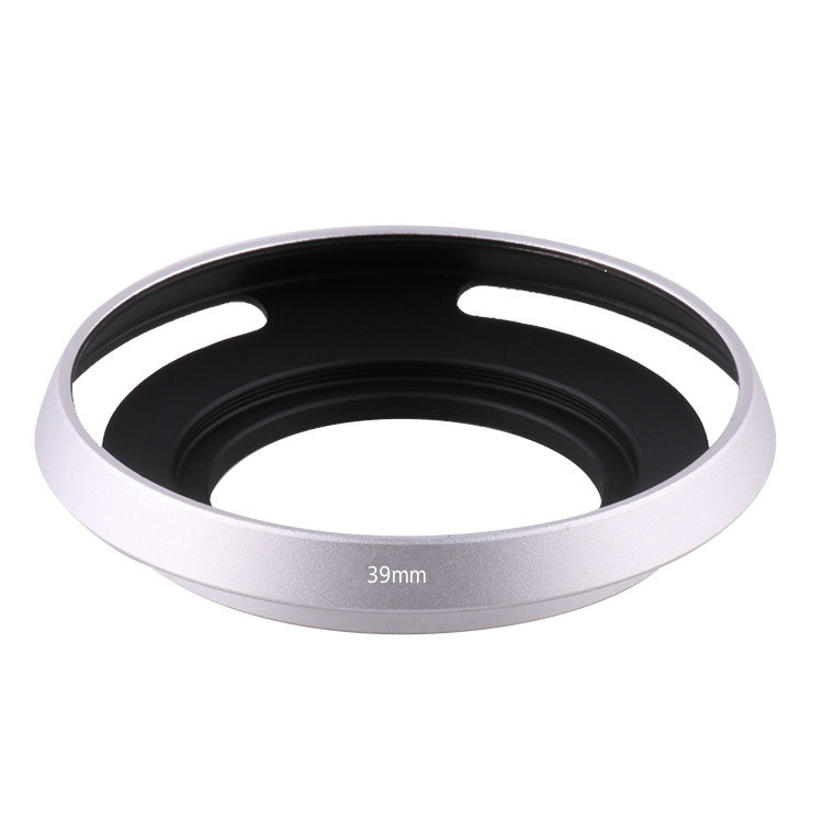 Bạc 39mm Kim Loại Siêu Mỏng Rỗng Rỗng Hood Miệng Ống Rộng Hood Thích Hợp Cho Leica Fuji Sony Micro S
