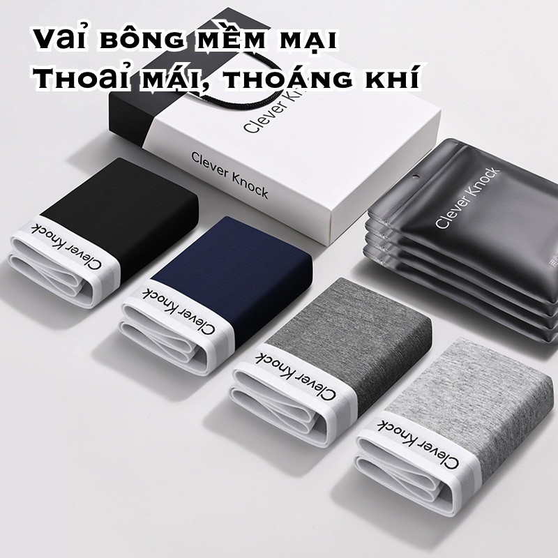 LEHAPPY Đen Trắng Cơ Bản Quần Lót Nam Boxer, Cotton Thoáng Khí Nam Boxer, Quần Lót Nam Màu Trơn Đơn 