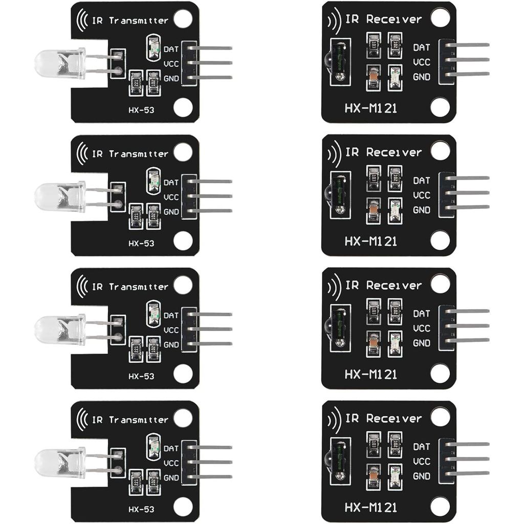 Dorhea 4 Mô-đun cảm biến thu Ir kỹ thuật số 38khz + 4 Bộ mô-đun cảm biến bộ phát Ir 38khz cho khối x