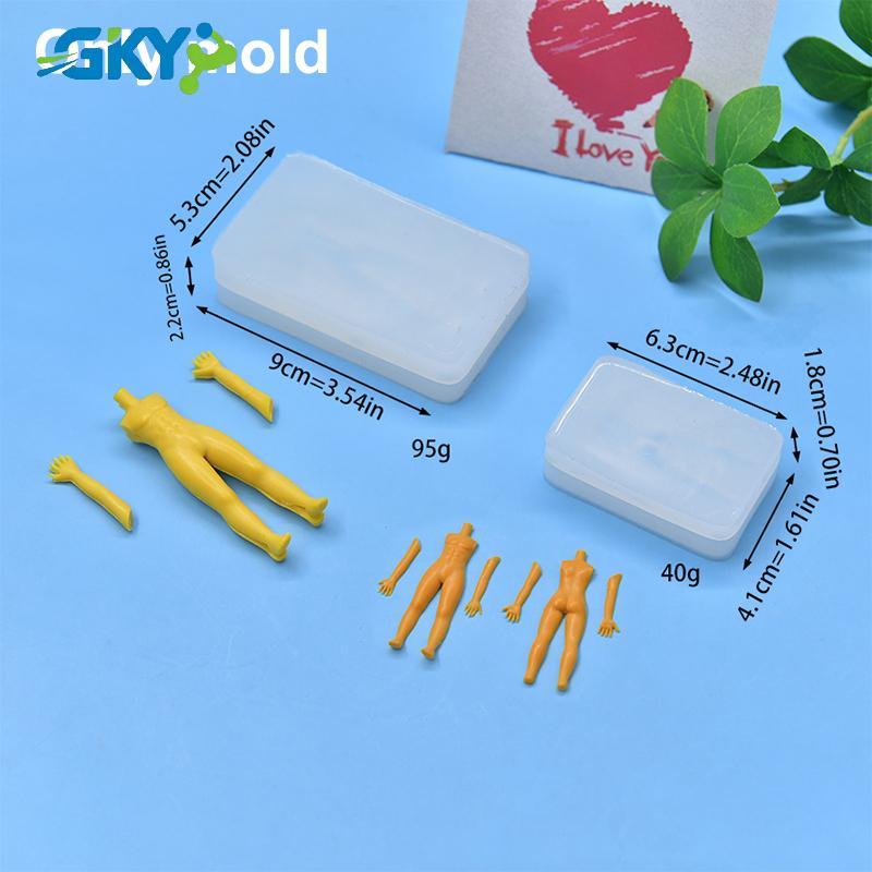 GKY 1 Bộ Đất Sét Polymer Nam Búp Bê Cơ Thể Torso Khuôn Silicon Fondant / Nhựa Đất Sét DIY Búp Bê Điê