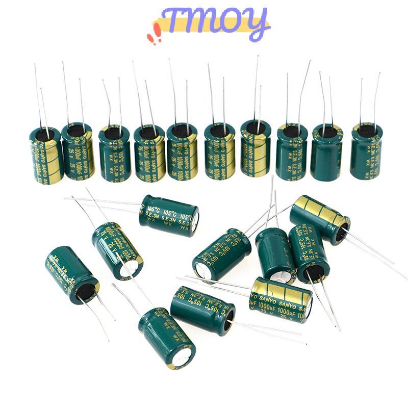 TMOY 20 Chiếc 25V1000UF 10MMX16MM Tụ Điện Điện Phân Mới TMOY