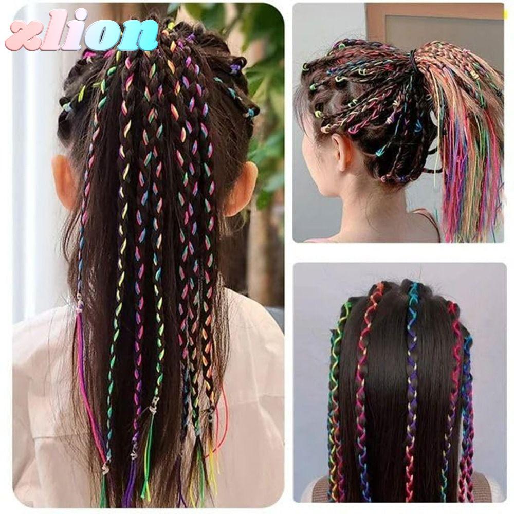 ZLION 16 / 24 / 32 Chiếc Dây Buộc Tóc, Dây Buộc Tóc Cầu Vồng Bện Nhiều Màu Sắc Dây Buộc Tóc Thời Tra