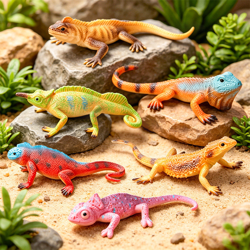Nhà sản xuất Bán buôn Mô hình bò sát Mô hình thằn lằn Iguana Chameleon Mane Thằn lằn Giáo dục khoa h