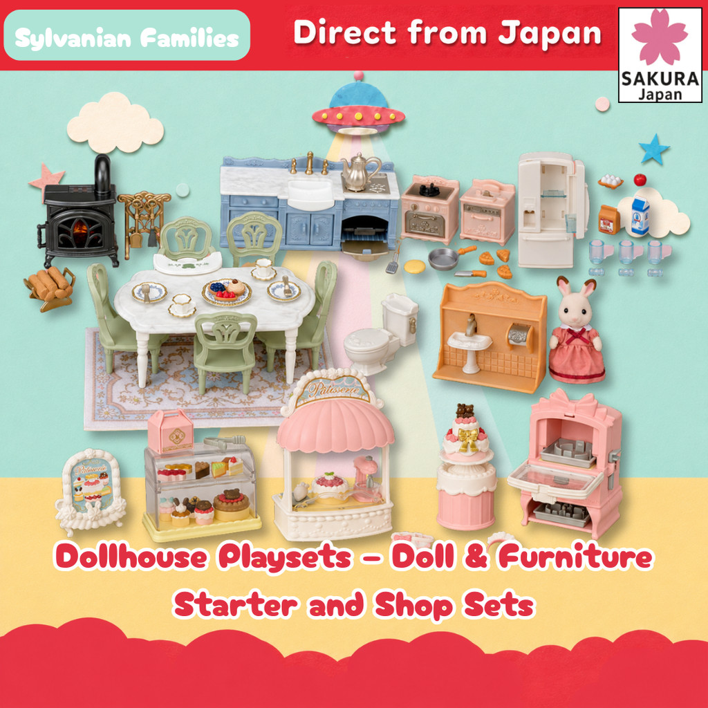Sylvanian Families Dollhouse Furniture & Playsets Collection - House and Shop Furniture Sets with Ch