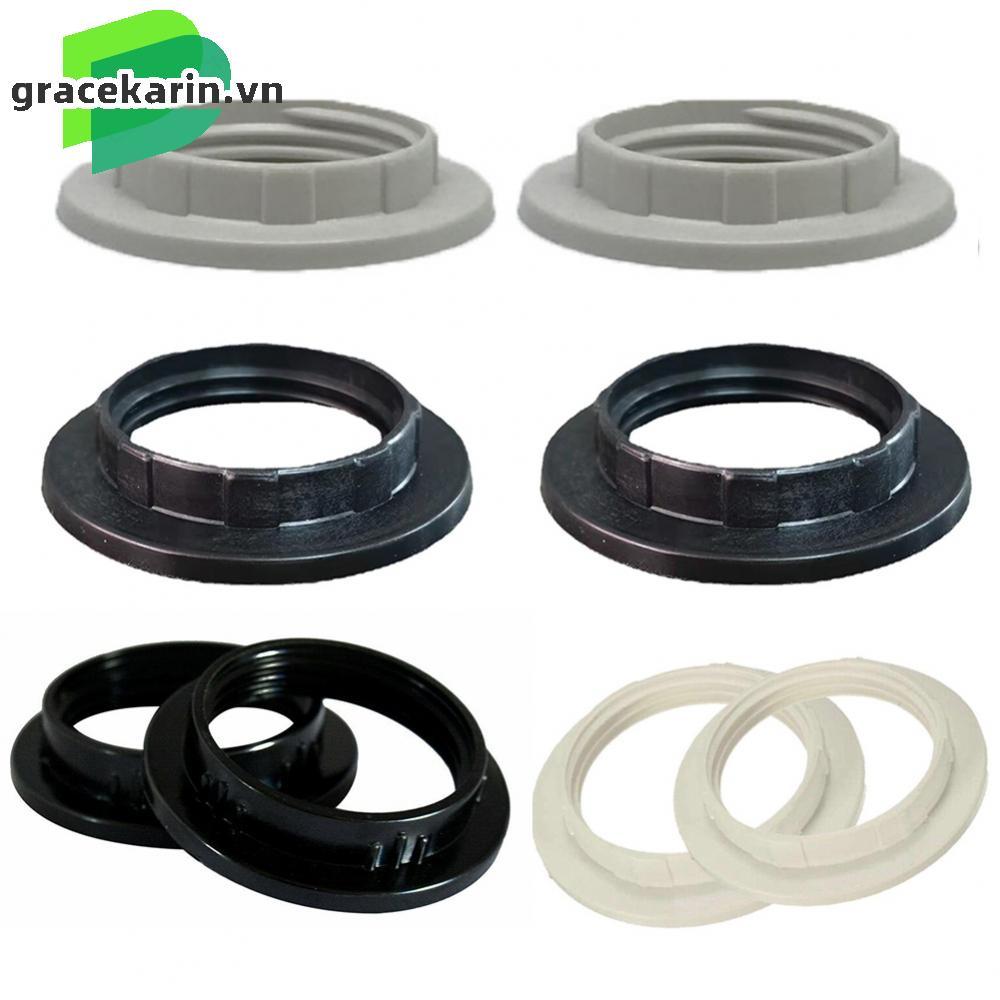 Black or White Light Shade Collar Ring Adapter E14 E27 Lamp Bulb Set of 2