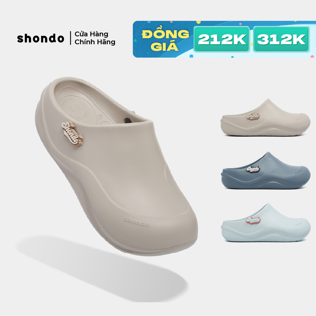 Dép Sục Unisex Shondo Suke Clog Gắn Charm Dễ Thương Đế Ôm Lòng Bàn Chân Nhiều Màu