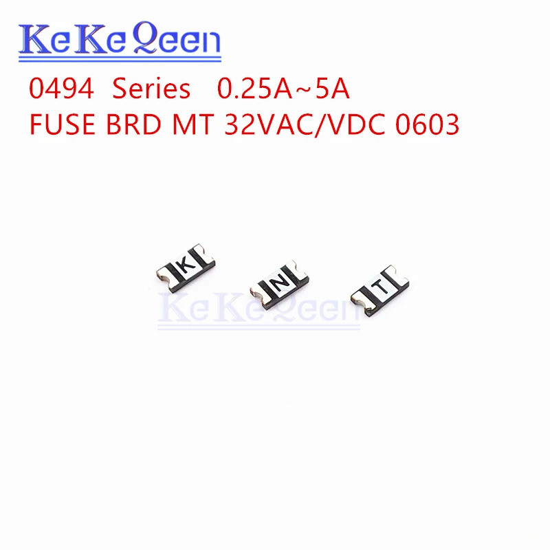 FUSE 10 Cái 494 0603 0.25A 0.5A 1A 1.5A 2A 3A 4A 5A SMD Cầu Chì 32V SMF Phim Mỏng Tác Động Rất Nhanh
