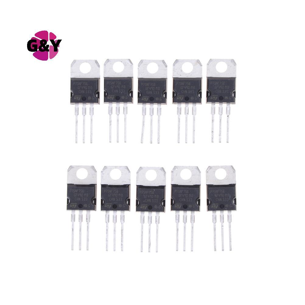 G & Y 10 CÁI P75NF75 P75N75 STP75NF75 TO-220 bóng bán dẫn oril
