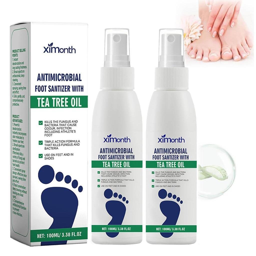 (3 chai) TeaTreeOilFootSpray-PlantarMisturingDeodorantforOdorControl & DryFeetCare, FootSanitizerwit