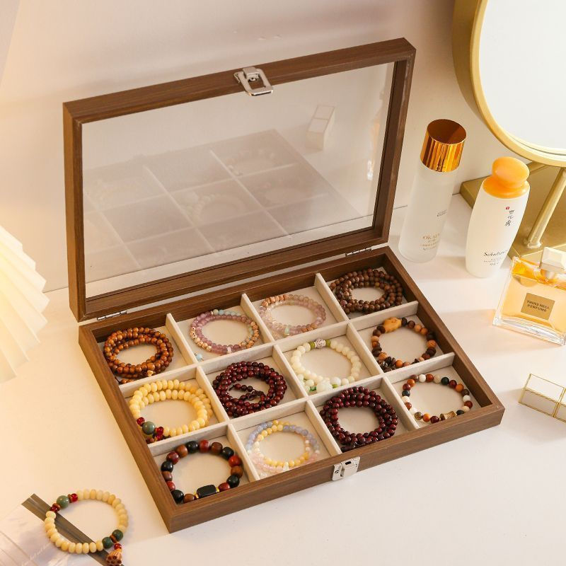 Storage box for jewelry, bracelet display case with cover, jewelry organizer box pp Jewelry box stor