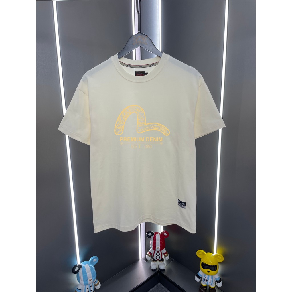 Áo thun Evisu / Áo thun Evisu in hình ngắn tay nam nữ Áo thun mặc ngoài Áo thun cặp đôi Áo thun cổ đ