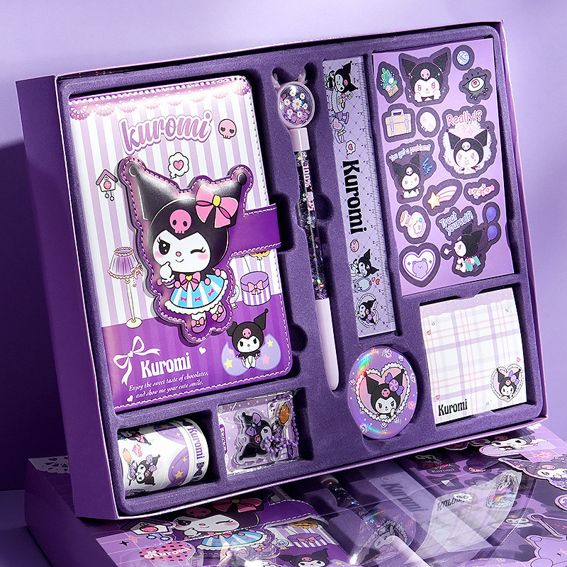 Cute Notebook Gift Set for Students, European Style Stationery, New Popcorn Design Gift Box, Cartoon