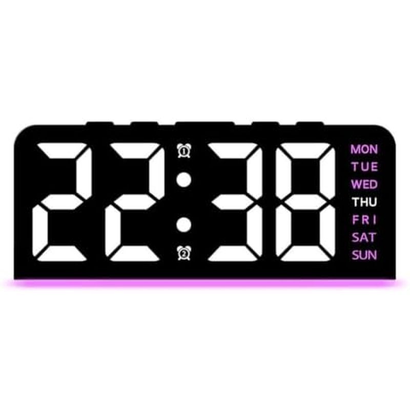 Digital Alarm Clock with Ambient Light, Adjustable Brightness LED Desk Clock, Light, Backup Bedroom 