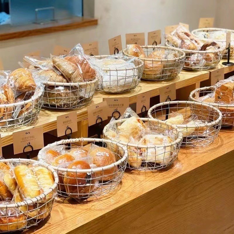 Preferred#Woven wire basket storage basket fruit bread storage basket round rectangular storage bask