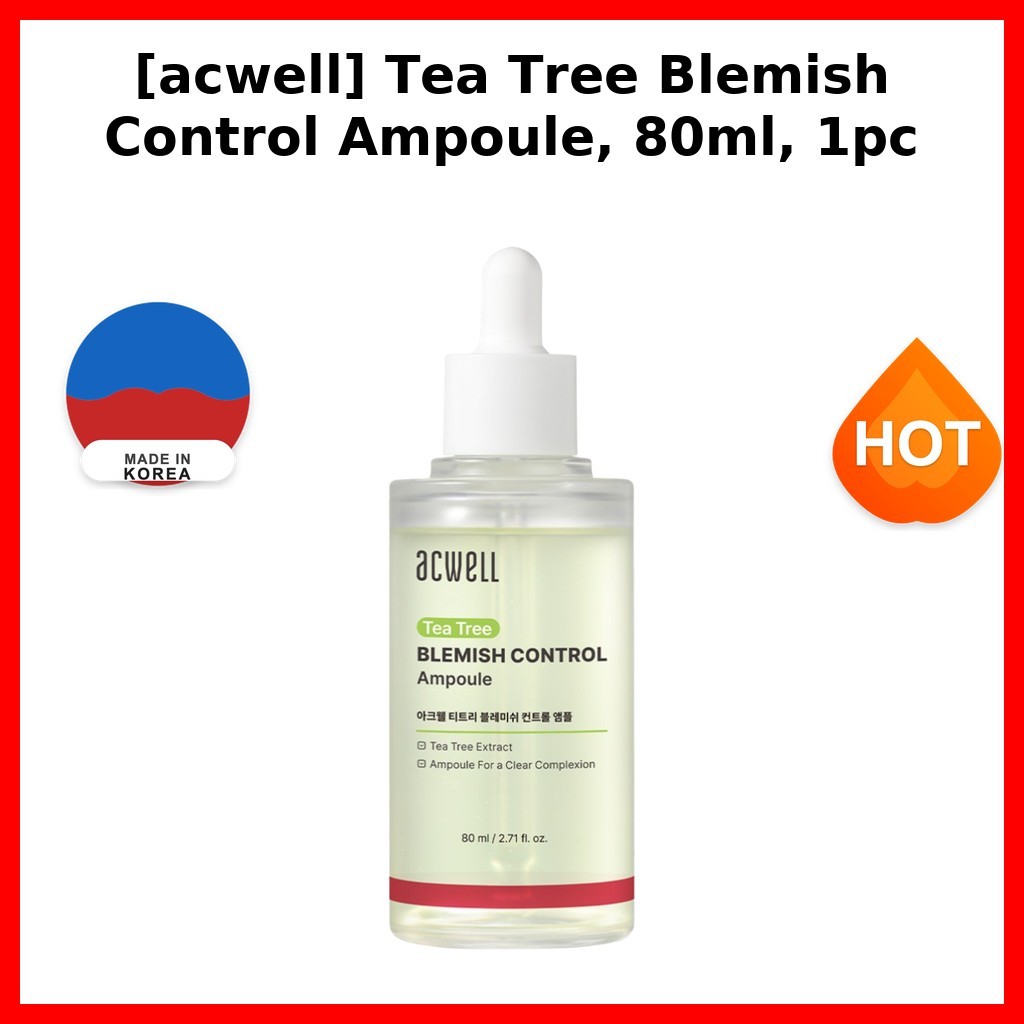 [acwell] Tea Tree Blemish Control Ampoule, 80ml, 1 cái/ Kiểm soát vết thâm Hàn Quốc/ Serum nhẹ/ Chín