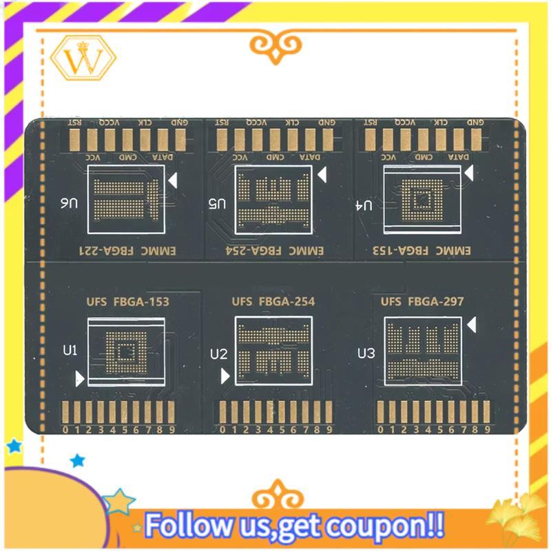 Flash 64 BGA ISP Board Flash 64 FBGA EMMC UFS ISP cho F64 Lite Ultra Box 153 254 221 153 254 297 FBG