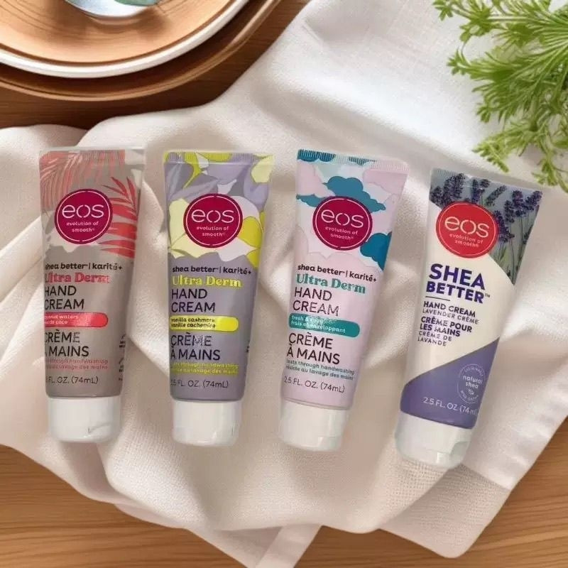 Hàng sẵn có Eos Dưỡng Ẩm Dưỡng Ẩm Bơ Shea Di Động Nước Dừa / Cashmere Vani / Tươi Thoải Mái 74ml7 / 