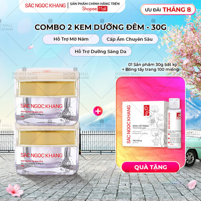Combo 2 Kem Dưỡng Ẩm Ban Đêm Mờ Sạm Nám Sắc Ngọc Khang 30g - Làm Đều Màu Da, Chống Lão Hóa
