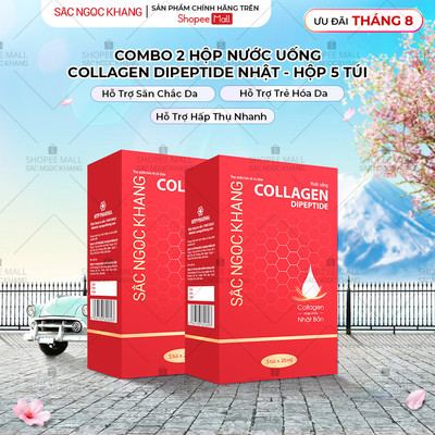 Combo 2 Nước Uống Đẹp Da Collagen Dipeptide [Hộp 5 Túi x 20ml]