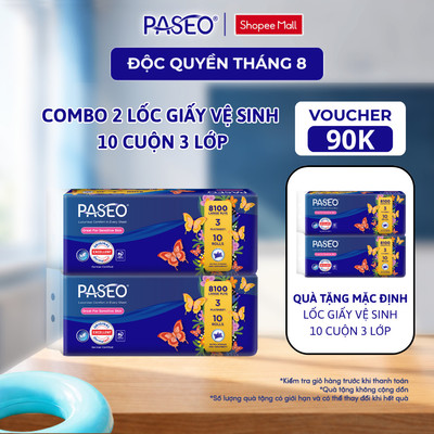 [KOL - Mua 2 Tặng 2] Giấy Vệ Sinh PASEO 10 Cuộn/Lốc Mềm Mịn Tan Nhanh Không Mùi Không Mực An Toàn (3 Lớp)