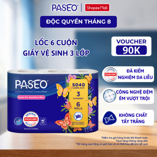 Giấy vệ sinh 280 tờ 3 lớp 15 gsm 6 cuộn