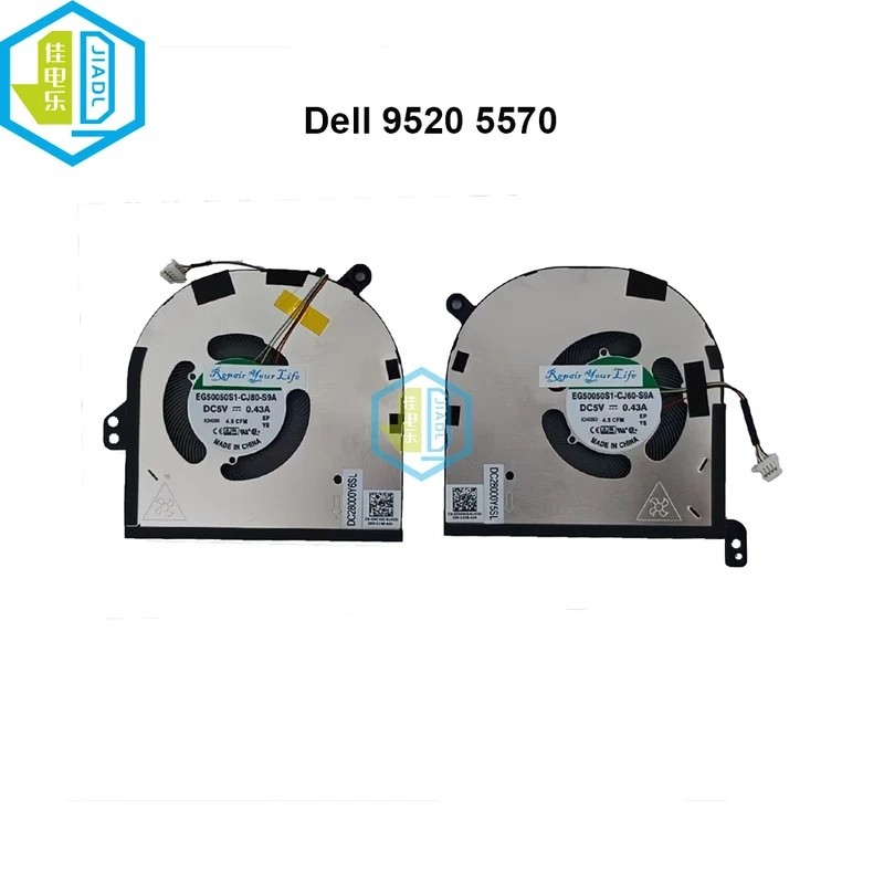 * Quạt GPU CPU Cho DELL XPS 15 9520 Precision 5570 DC28000Y5SL EG50050S1-CJ60 CJ80 Quạt Làm Mát Máy 