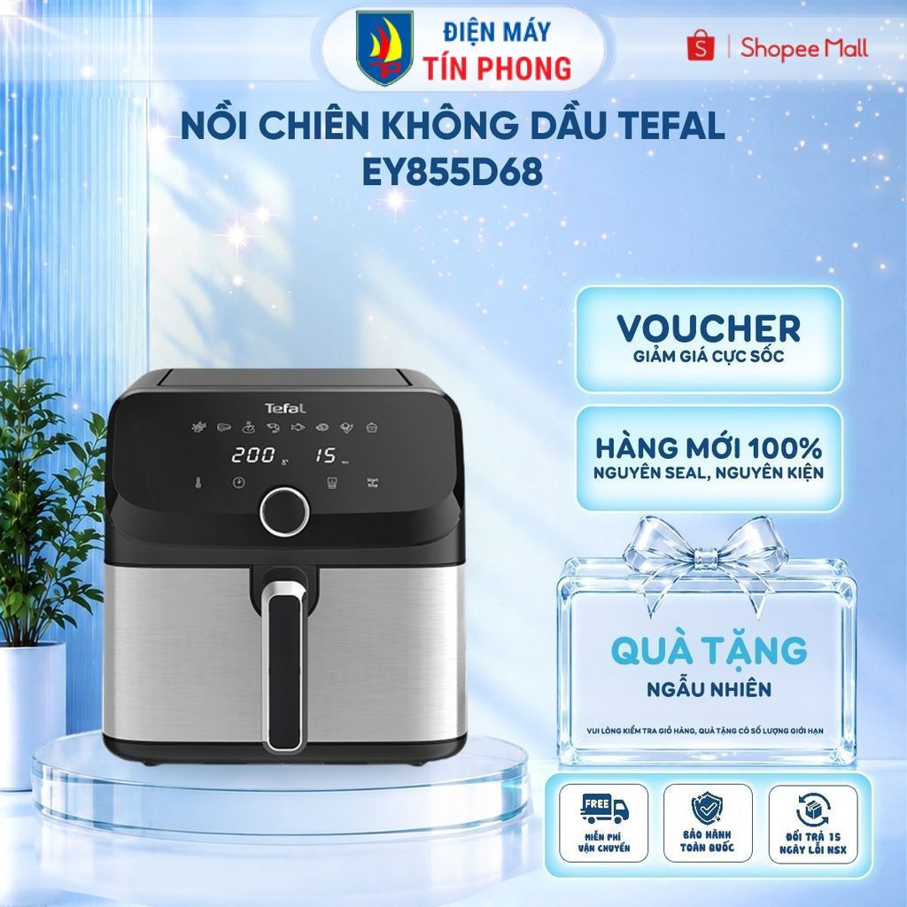 Nồi chiên không dầu Tefal EY855D68 dung tích 7.5 lít - Hàng chính hãng, bảo hành 24 tháng