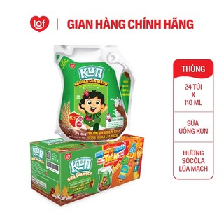 Sữa lúa mạch socola KUN thùng 24 túi x 110ml