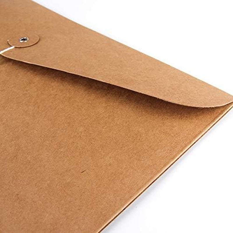 VANRA Kraft String Envelope File Folder Project Pockets File Jacket Bộ sắp xếp tài liệu Flat-No Expa