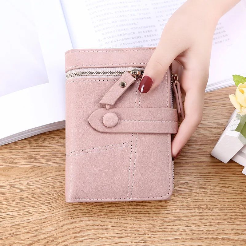 balo xinh balo da nữ Cao Quality Women's Wallet Short Women Coin Purse Wallet La