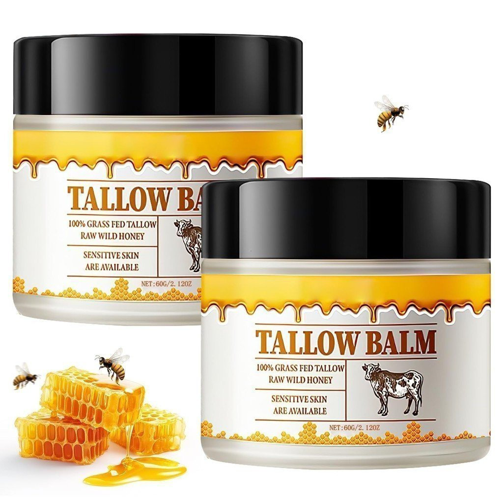 2 ❈ ้ น Dựa-Suplies Tallow 🍒 Honey Balm, Tallow Bò Whipped 🇾 Honey Balm, Son dưỡng mật ong Tallow Wh