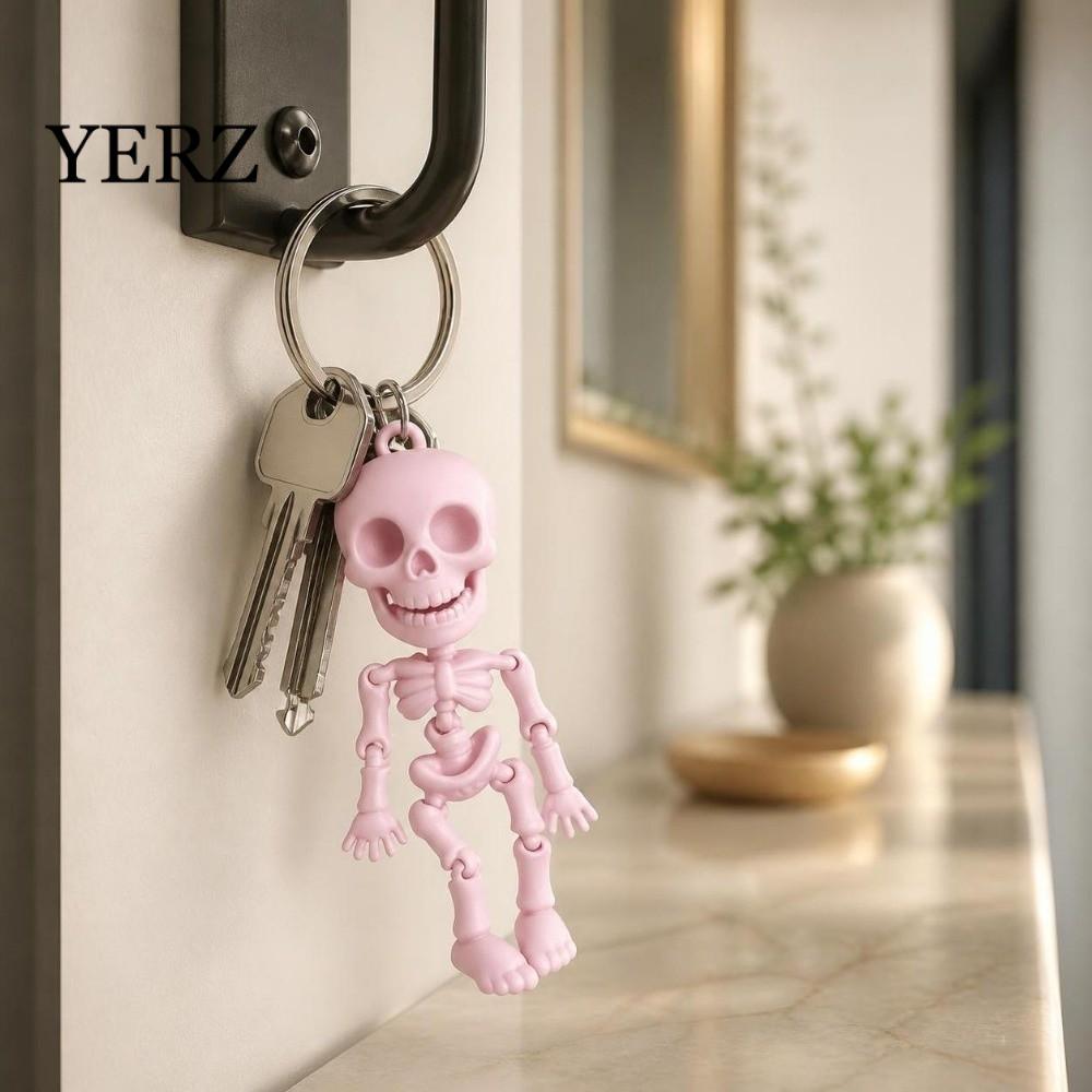 YERZ Mặt dây chuyền xương khớp YZ, Móc khóa xương trang trí in 3D, Gothic Punk Gothic Punk Gothic Pu