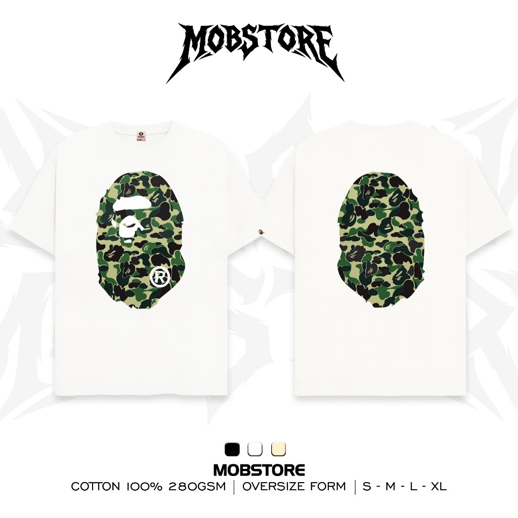 Áo Thun Bape ABC Camo Ape Head Wireless Charger Form Rộng Unisex Cotton Cao Cấp Dày Dặn  - MOB STORE