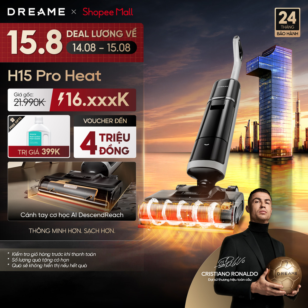 Dreame H15 Pro/ H15 Pro Heat/ H15 Pro FoamWash Máy hút bụi lau sàn không dây | Giặt nóng | BH 24 thá