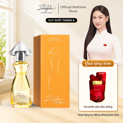 [Live] Nước Hoa Nữ Miss Saigon Elegance Amber Hương Duyên Dáng 15ml - Tặng 1 Túi Refill Sữa Tắm 250g