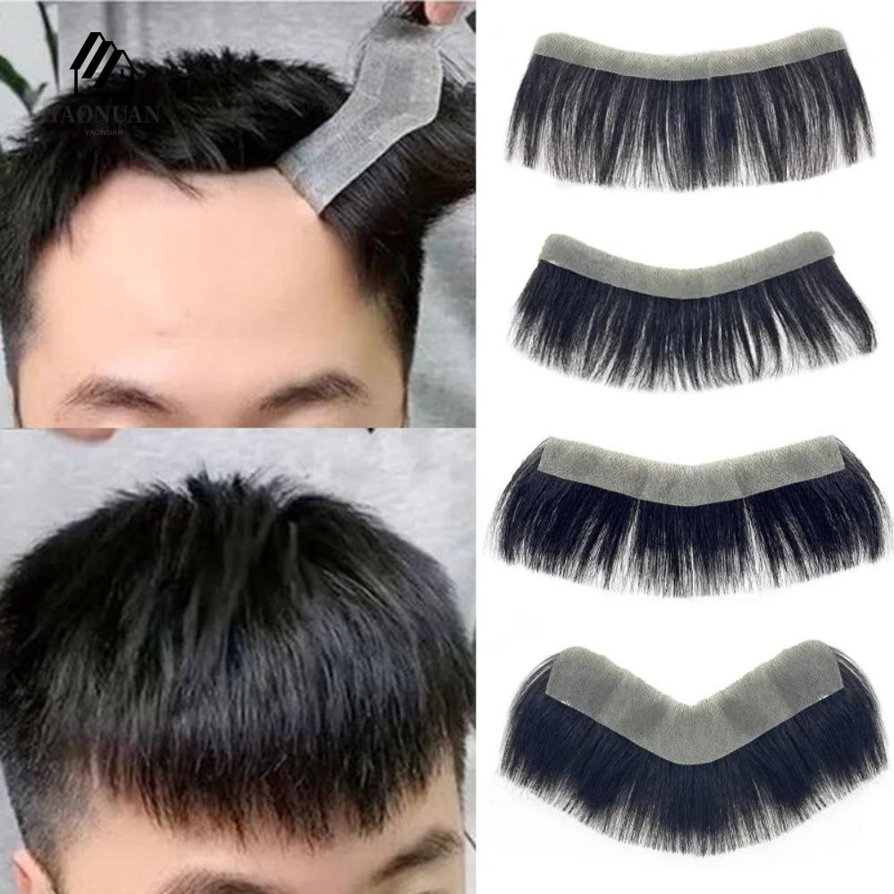 AROMA Forehead Hairline Hairpiece, Handmade V Style Natural Human Hair Patch, Frontline Invisible 0,