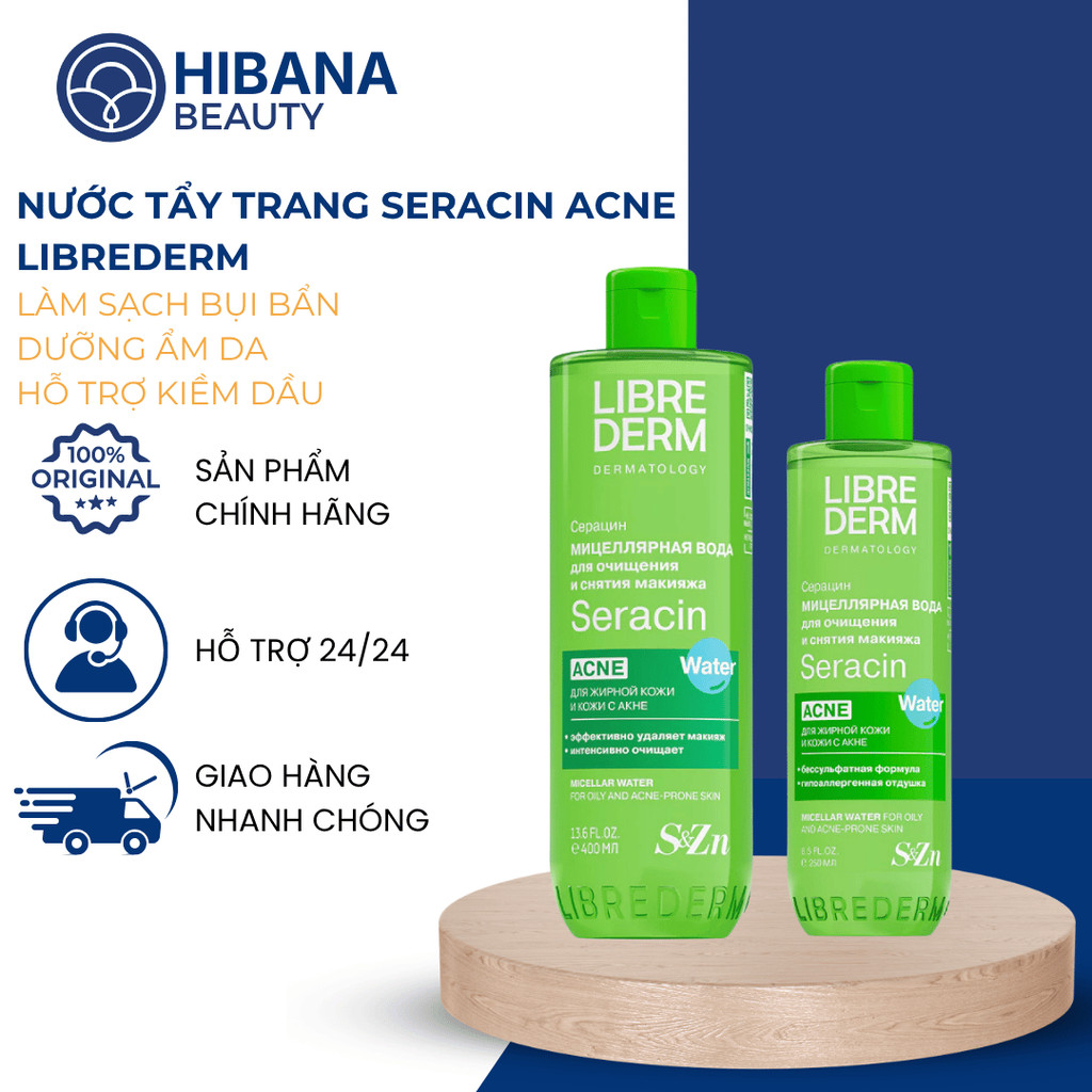 Nước Tẩy Trang Seracin Ance Libre Derm, Giúp Làm Sạch Sâu Bụi Bẩn, Hỗ Trợ Giảm Mụn, Kiềm Dầu | 250ML
