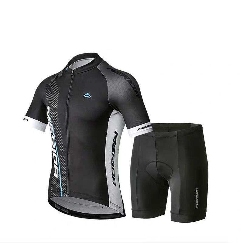 Đen Xám Ngắn Tay Đi Xe Đạp Jersey Phù Hợp Với Xe Đạp Leo Núi Quần Áo Tour de France Team Edition Đi 