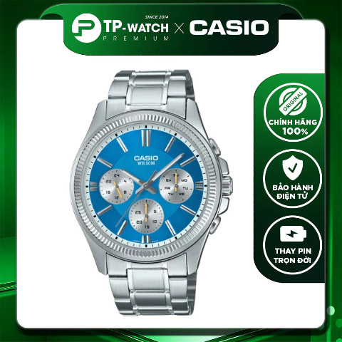 Đồng hồ nam dây thép Casio MTP-1375D-2A2VDF 6 kim | Casio MTP-1375D-2A2