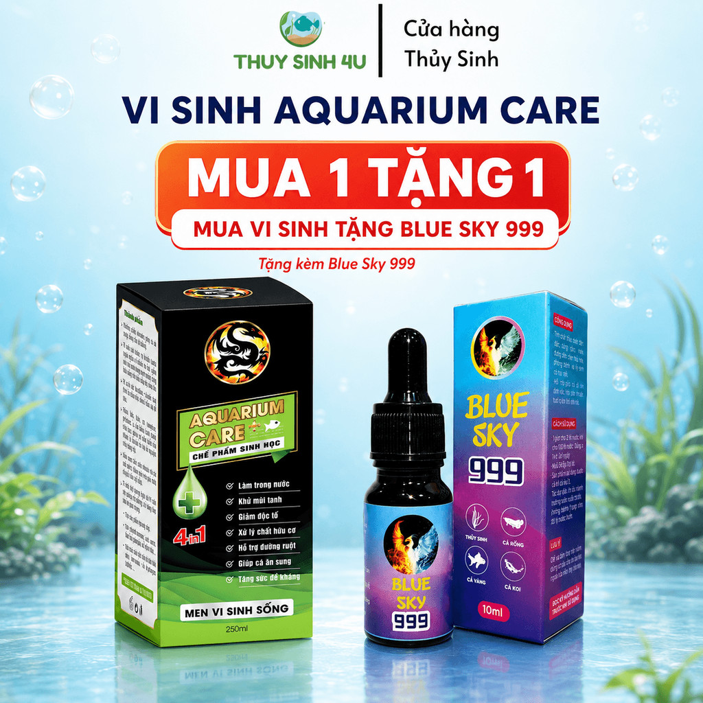 Vi Sinh Aquarium Care cá cảnh - Tặng Blue Sky 999 khi mua sản phẩm