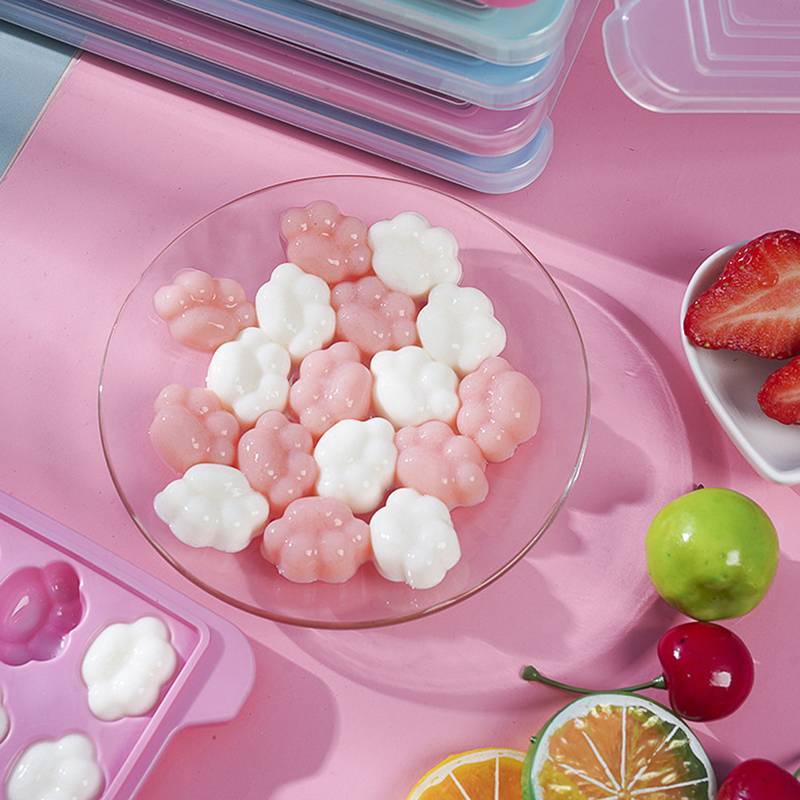 SHINE Creative Cat Paw Ice Cube Khay Khuôn Có Nắp, Máy Làm Đá Nhỏ, Hộ Gia Đình Nhỏ Ice Cube Box, Sil