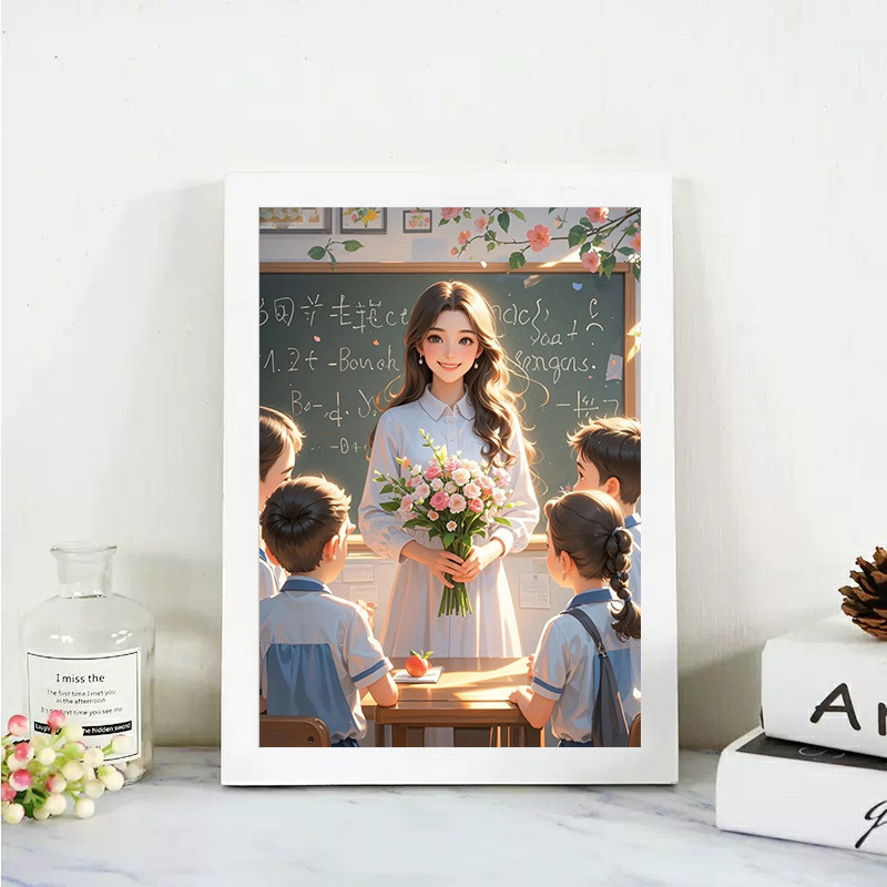 Bán Hàng-Teacher 's Day Gift DIY Diamond Painting Set Khảm Dán Tranh Gắn Đá Peach Li Mantianxia Hand
