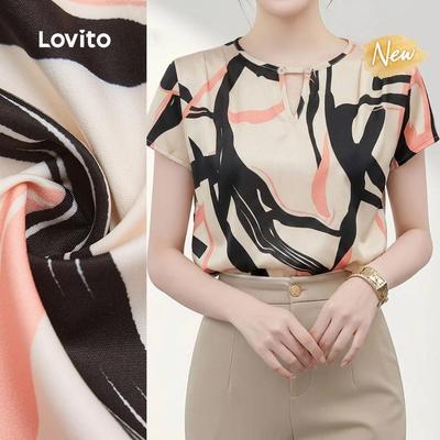(New Arrival) Lovito Áo sơ mi nữ thanh lịch Xuân/Hè L198ED581