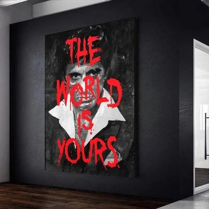 Phim Mafia Huyền Thoại Hình Poster Chân Dung Tranh Canvas Scarface Escobar Canvas Bố Già Trang Trí T