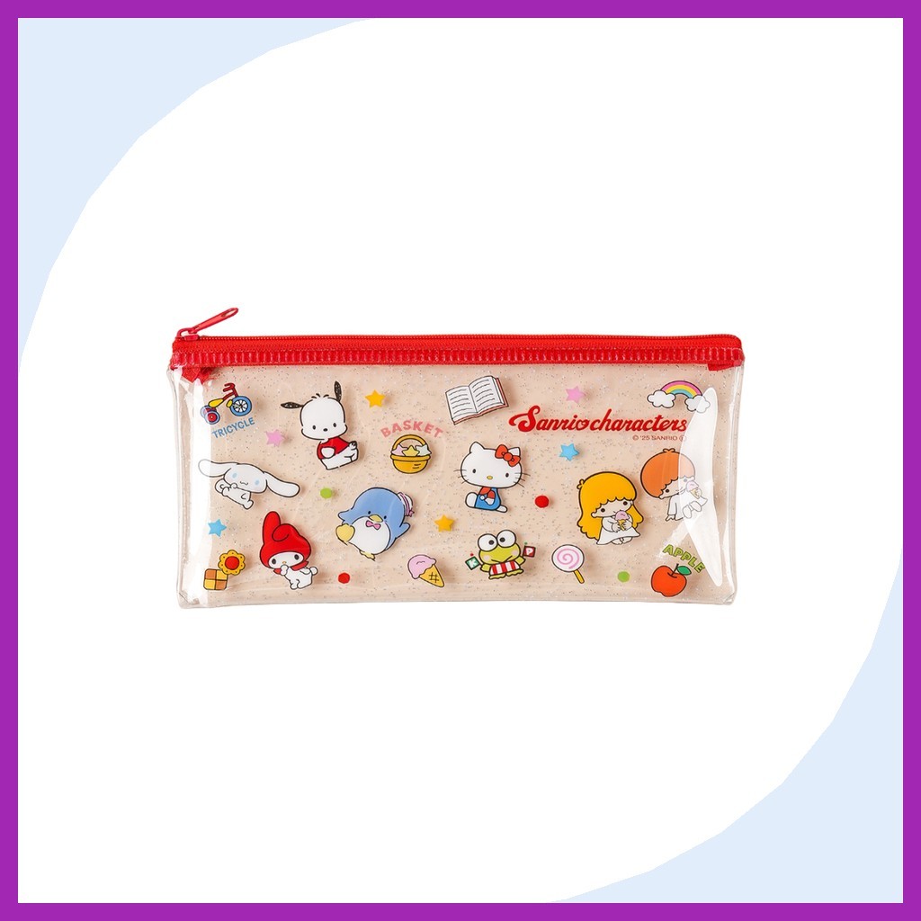 [daiso] Túi phẳng lấp lánh nhân vật Sanrio, Retro, 1 cái / Túi Hàn Quốc / Thiết kế lấp lánh của K-da