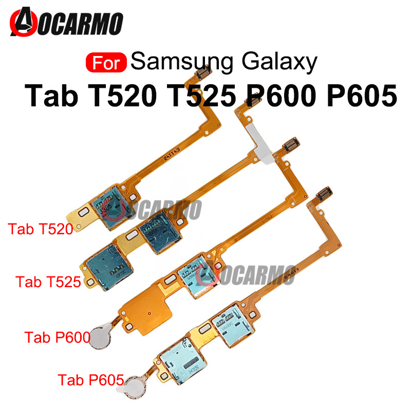 1X Dành Cho Samsung Tab Pro 10.1 SM-T520 Tab T525 P600 P605 Đầu Đọc Thẻ Sim / SD Linh Kiện Sửa Chữa 