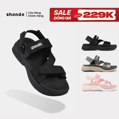 Giày Sandal Unisex Shondo F8B Ver 2 Đế Cao 5.5cm Quai Xoay Nhiều Màu