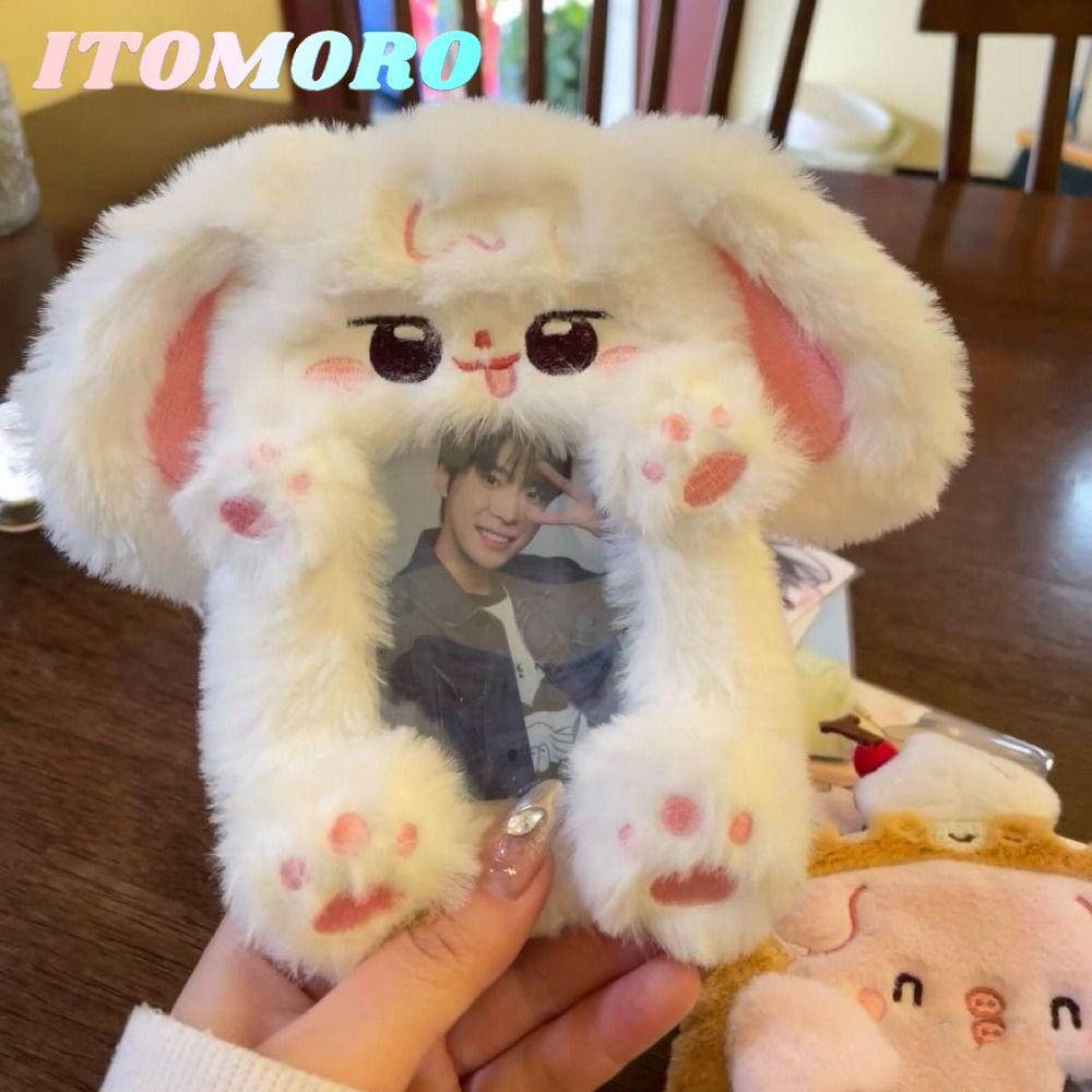 ITOMARO Photocard, Sang Trọng Tai Thỏ / Border Collie Photo Card Holder, Dễ Thương Đa Năng Thẻ Tay Q
