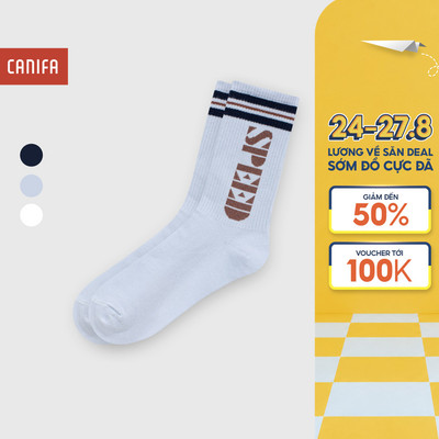 Tất cổ cao nữ CANIFA chất liệu cotton tính năng kháng khuẩn AntiBac 6AK25C001