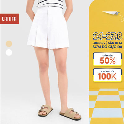 Quần short nữ CANIFA dáng A có chun chất liệu mềm mại 6BS25S013